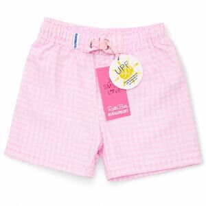 RuggedButts Boys Pink Gingham Swim Trunks Shorts UPF 50+ Size 12-18 Months NWT